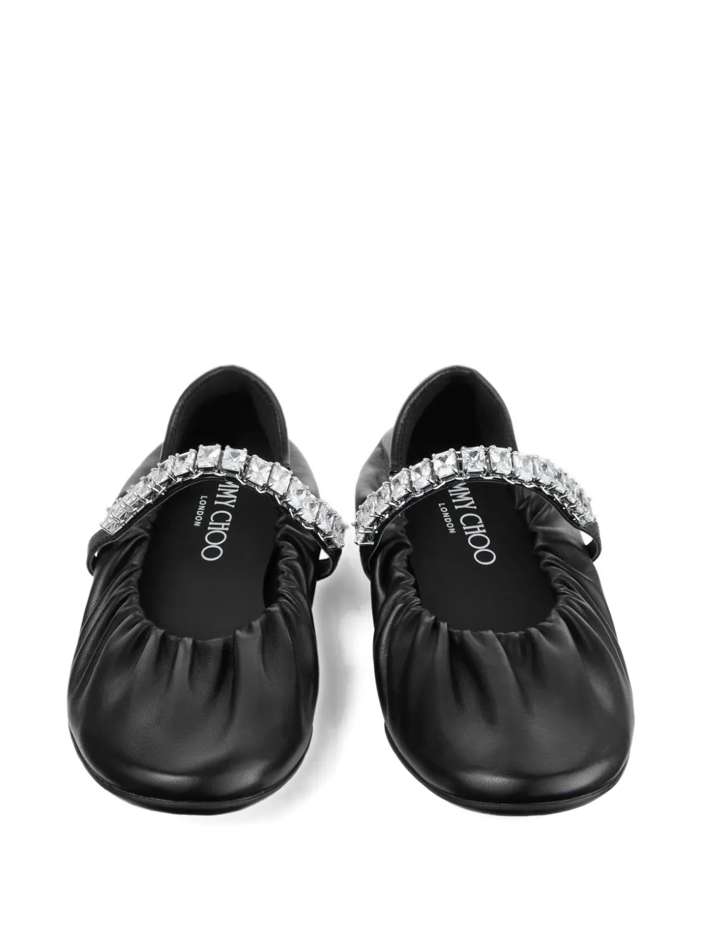 Jimmy Choo Jade ballerina's verfaaid met kristallen Zwart