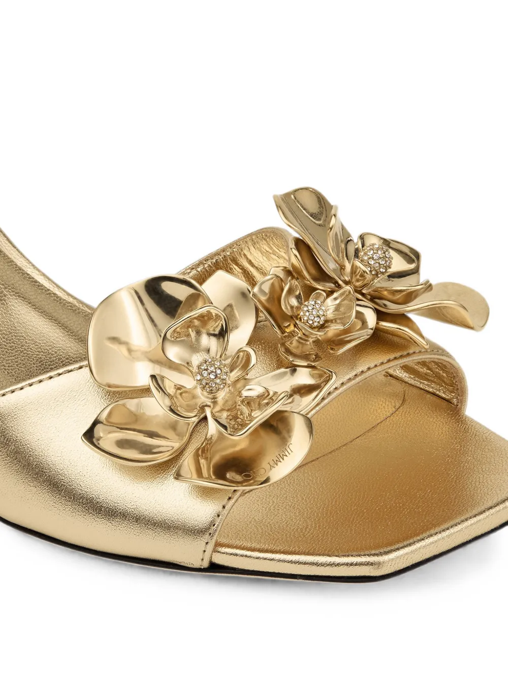 Jimmy Choo Skye 70 flower sandals Goud