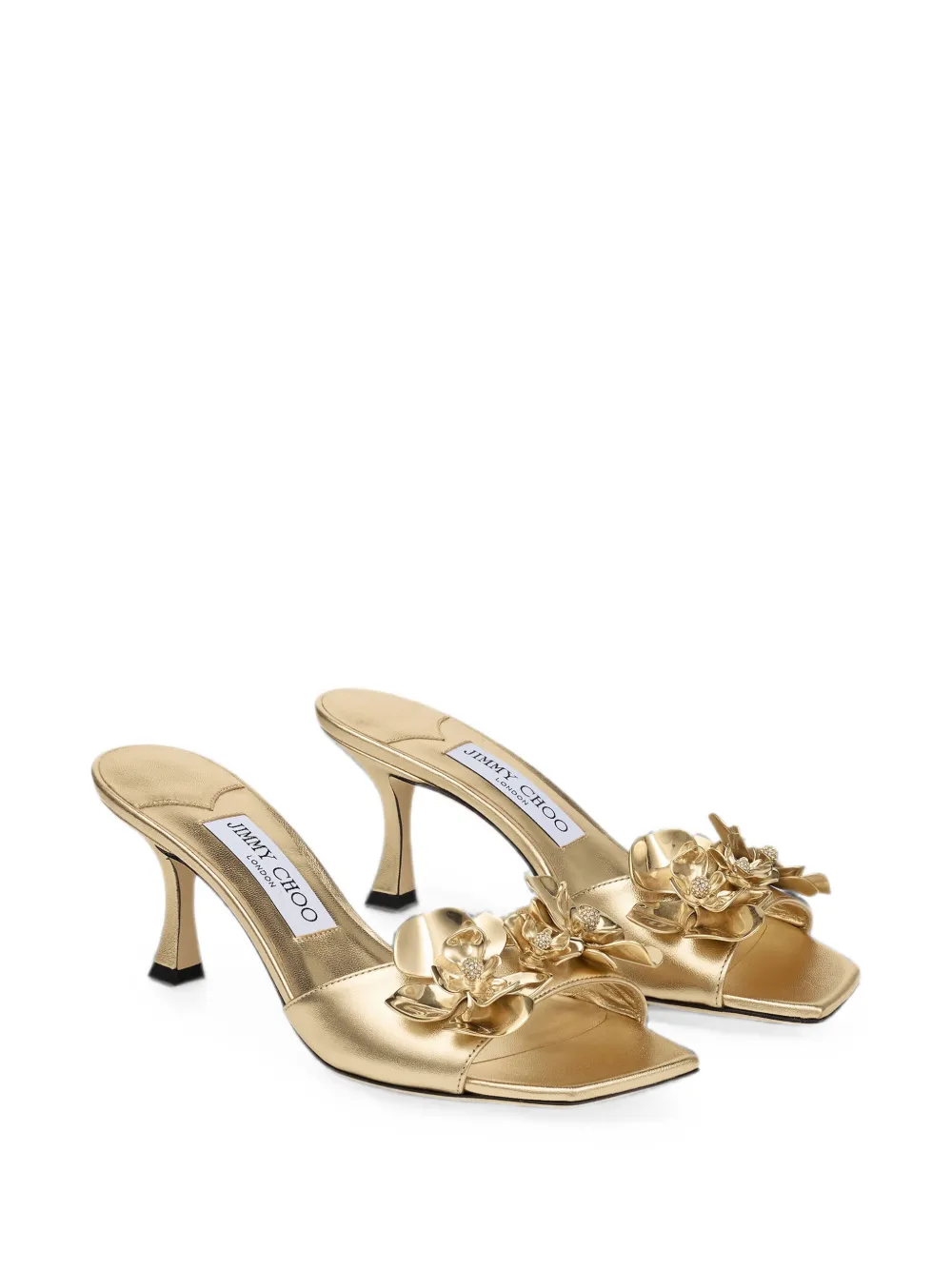 Jimmy Choo Skye 70 flower sandals Goud