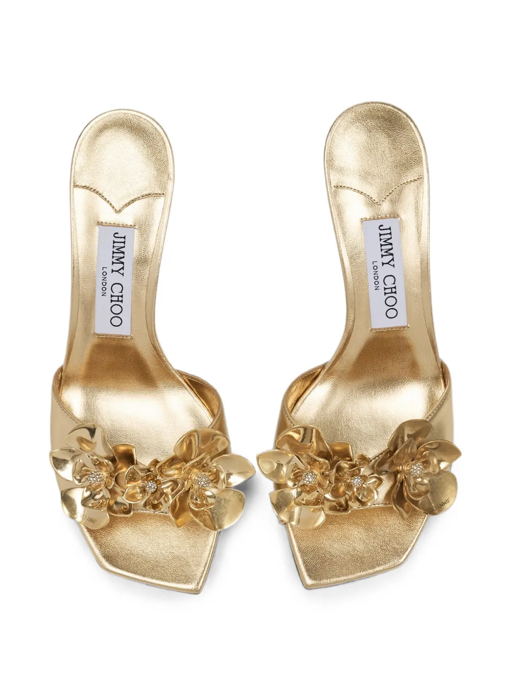 Jimmy Choo Skye 70 flower sandals Goud