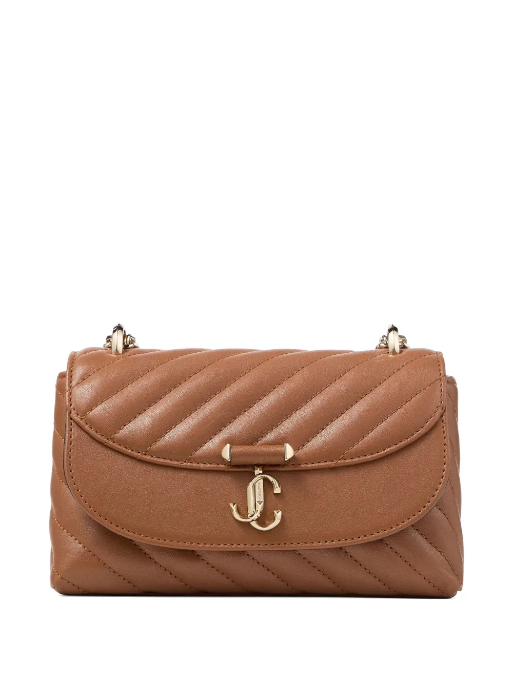 Jimmy Choo Curve quilted-leather crossbody bag - Marrone