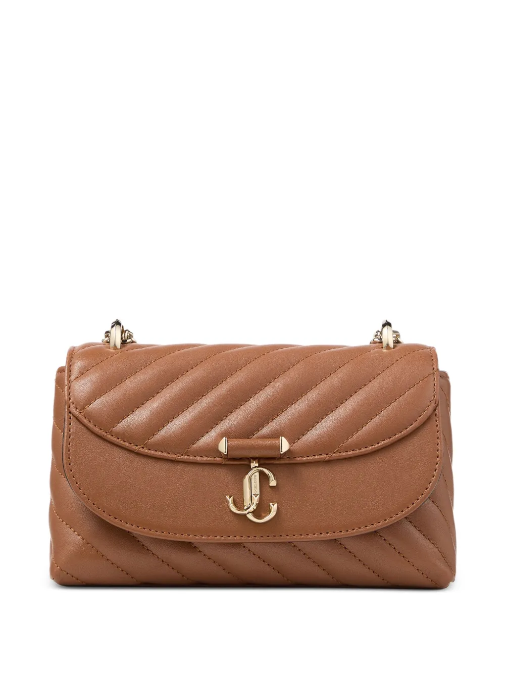 Jimmy Choo Curve quilted-leather crossbody bag - Marrone