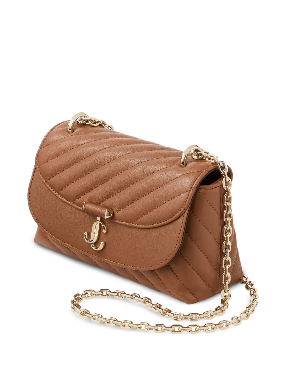 Jimmy Choo Curve Crossbody Small Bag in Brown, view 3