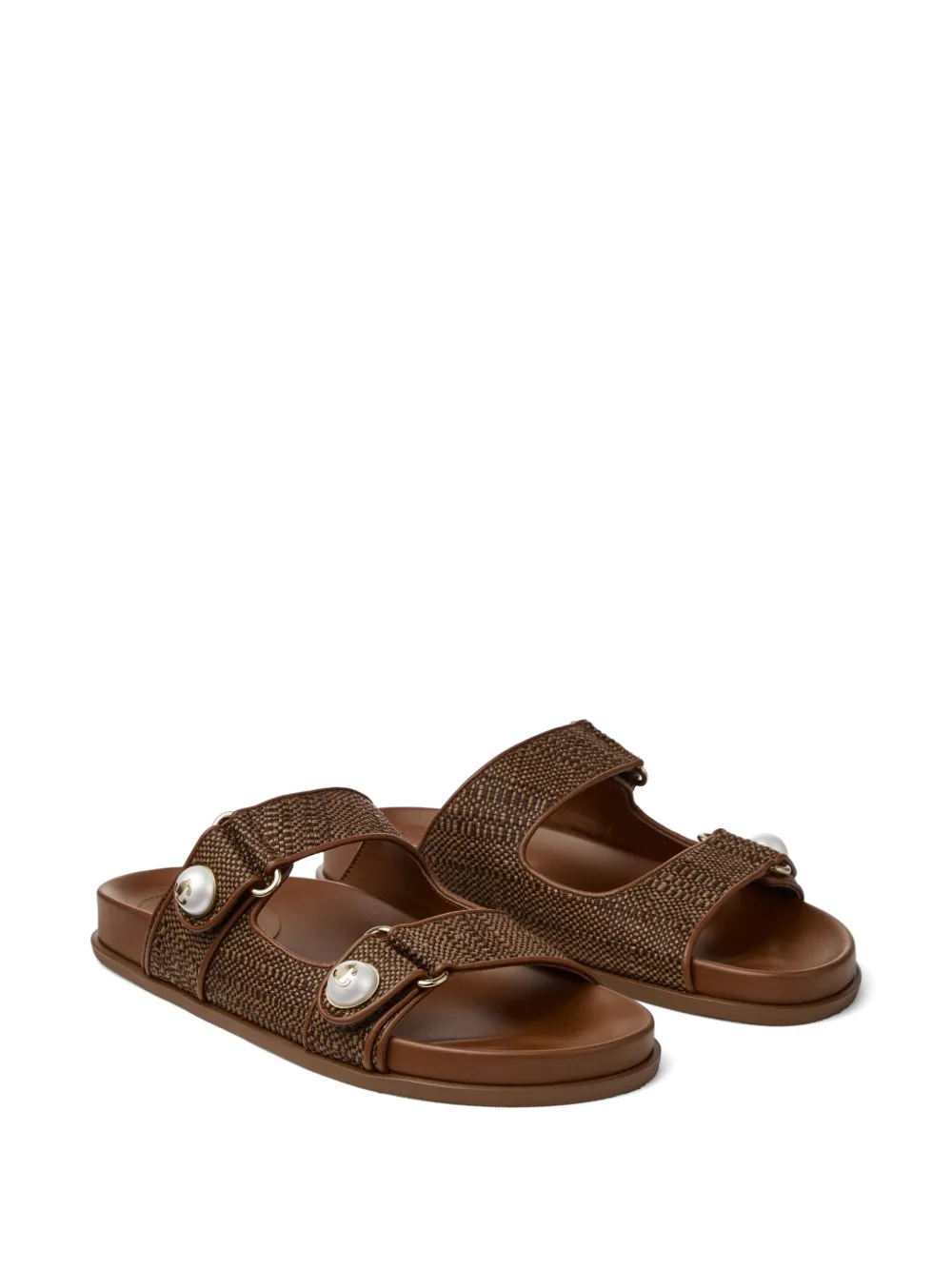 Jimmy Choo Fayence sandalen verfraaid met imitatieparel Bruin