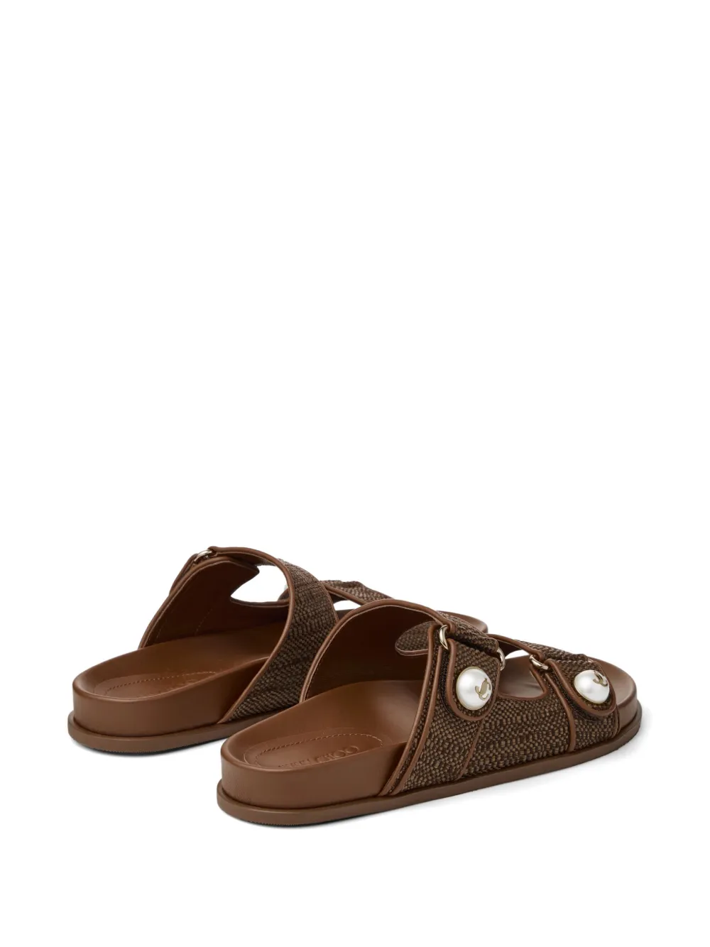 Jimmy Choo Fayence sandalen verfraaid met imitatieparel Bruin