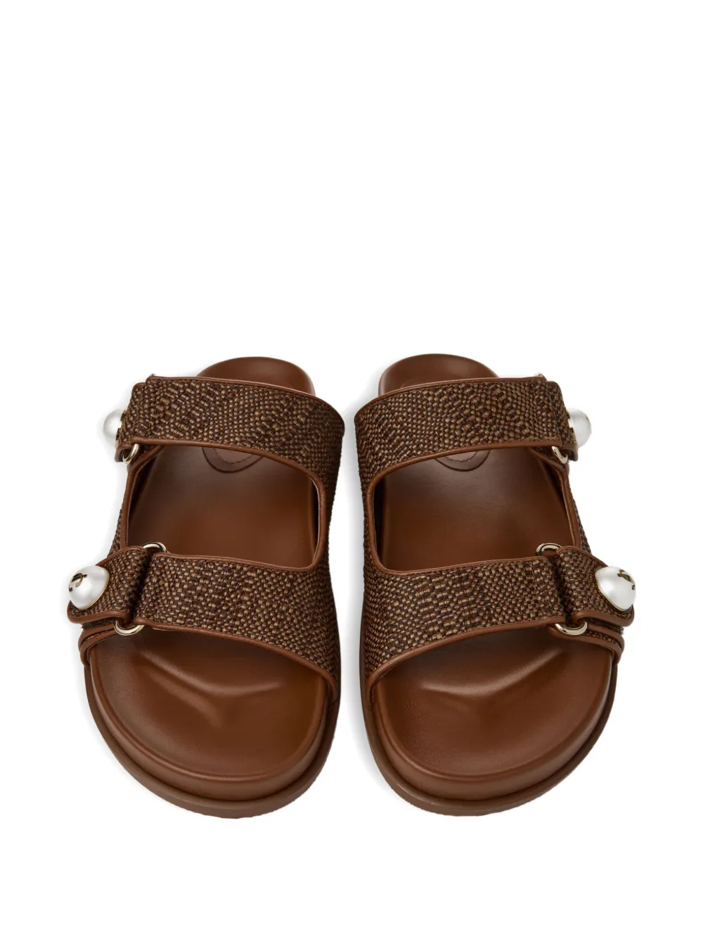 Jimmy Choo Fayence sandalen verfraaid met imitatieparel Bruin