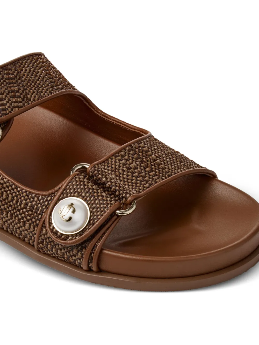 Jimmy Choo Fayence sandalen verfraaid met imitatieparel Bruin