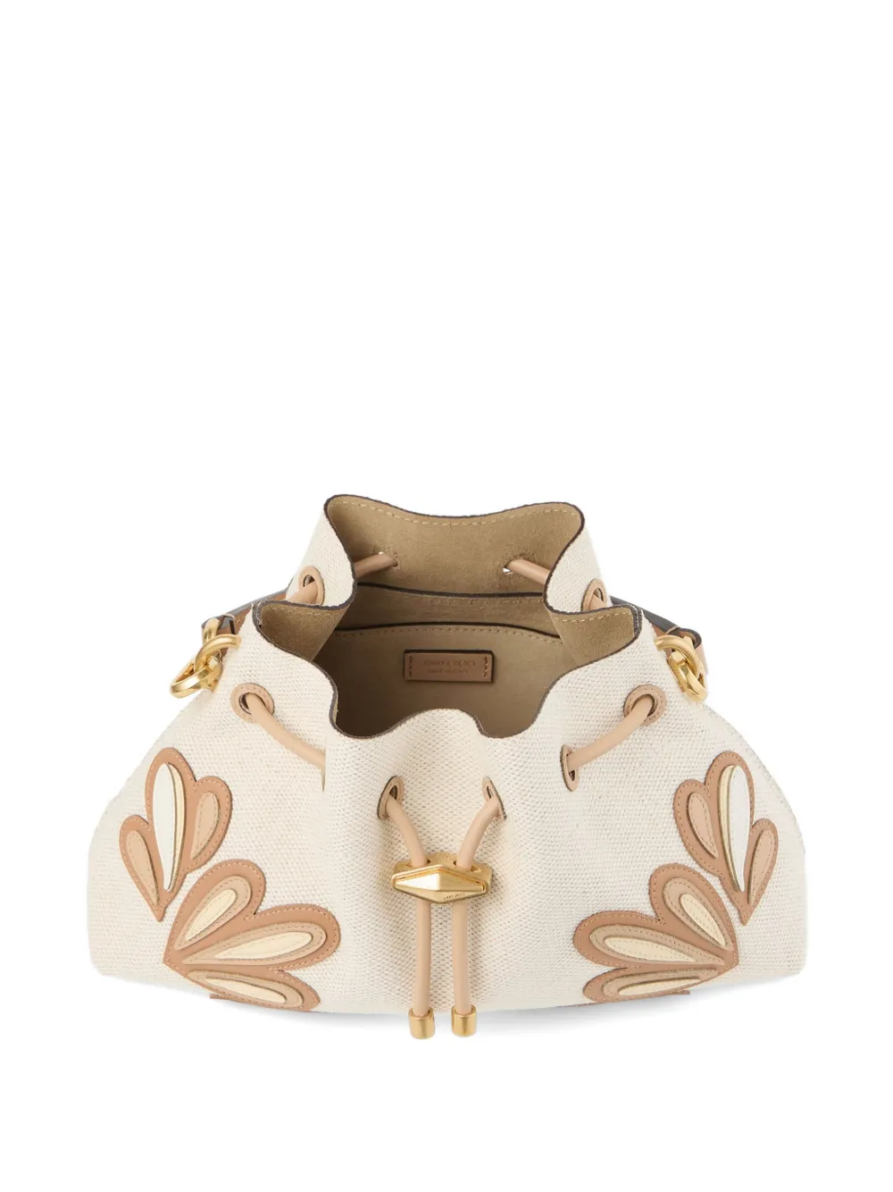 Jimmy Choo Kleine Cinch schoudertas met leren applicatie Wit