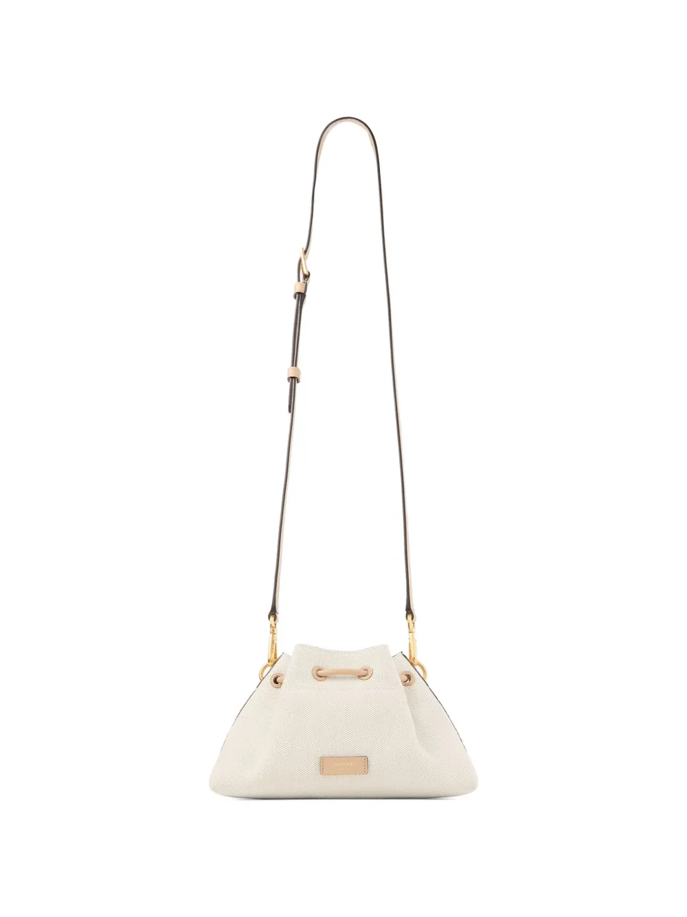 Jimmy Choo Kleine Cinch schoudertas met leren applicatie Wit