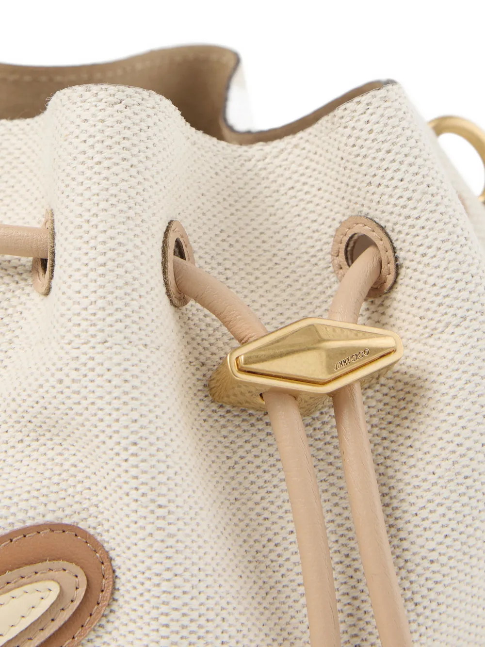Jimmy Choo Kleine Cinch schoudertas met leren applicatie Wit