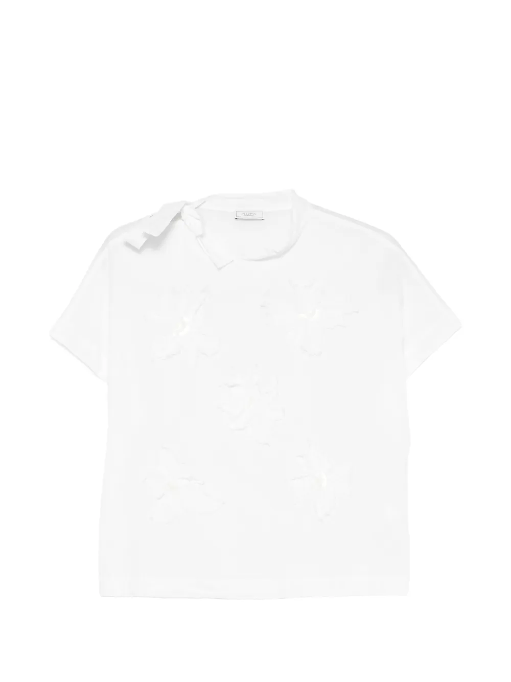 Peserico floral-appliqué T-shirt - Bianco