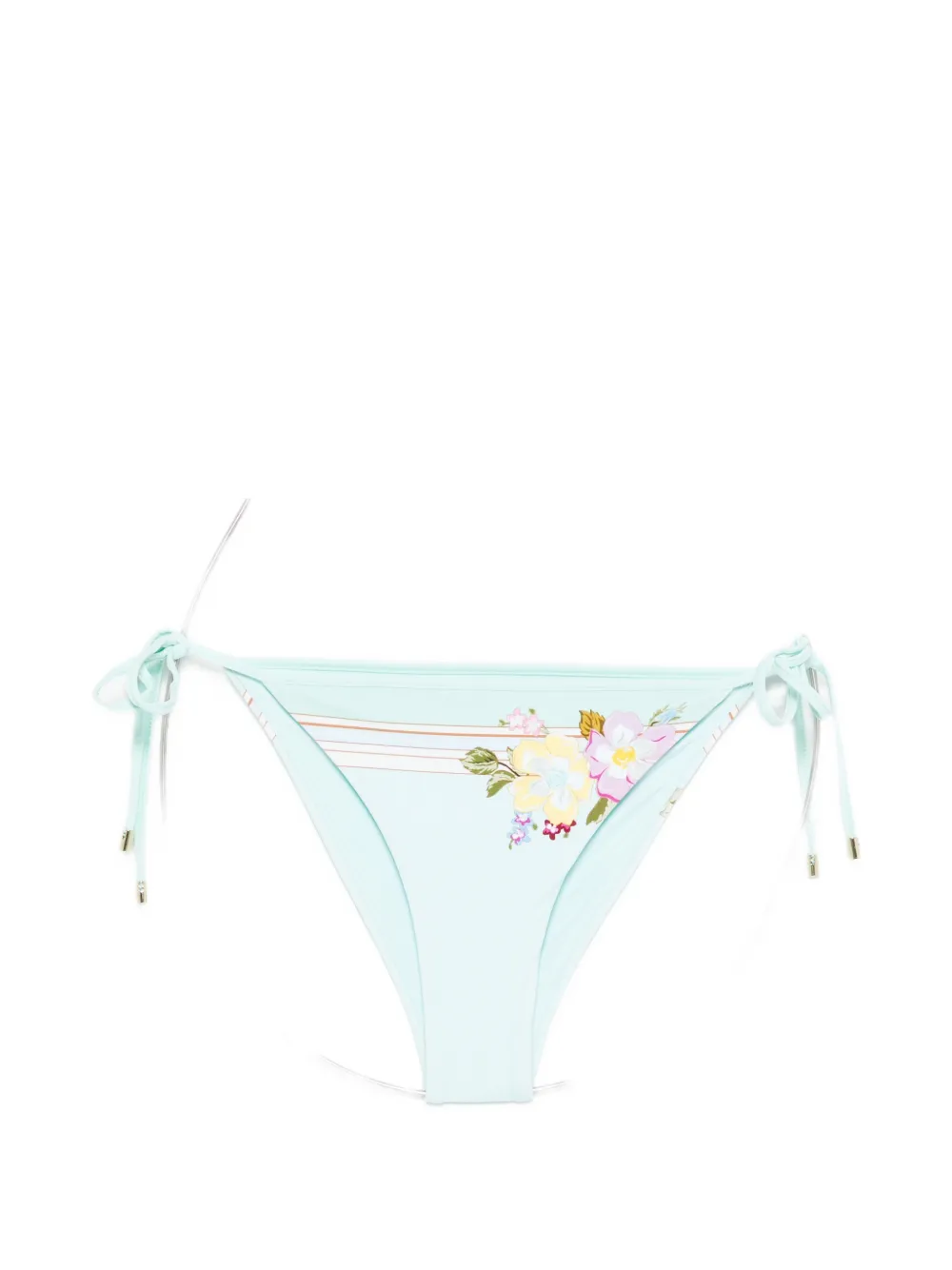 Self-Portrait floral string bikini bottoms - Verde