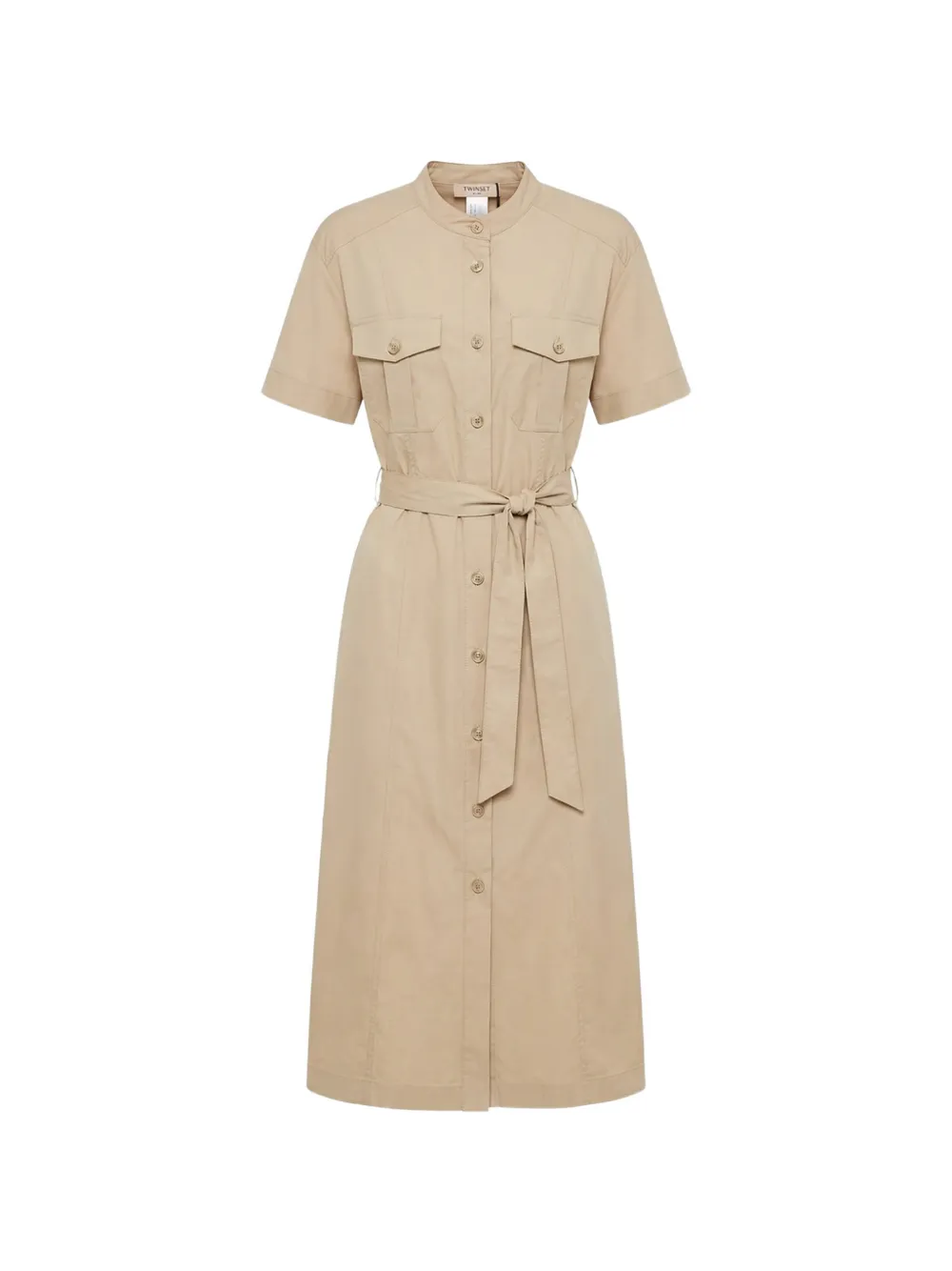 TWINSET belted button-down dress - Toni neutri