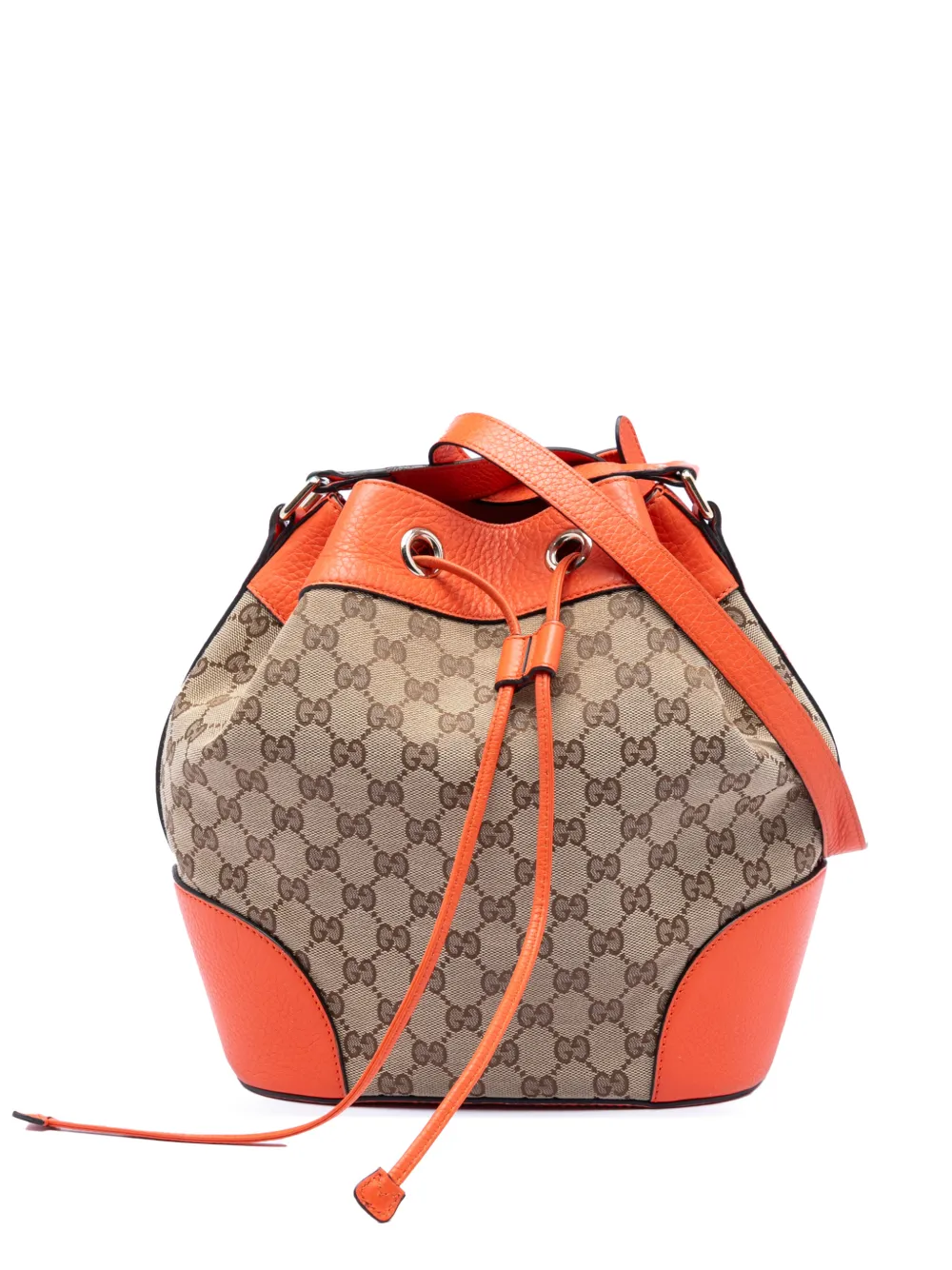 Gucci Pre-Owned 2016-2025 GG Canvas Drawstring bucket bag - Arancione
