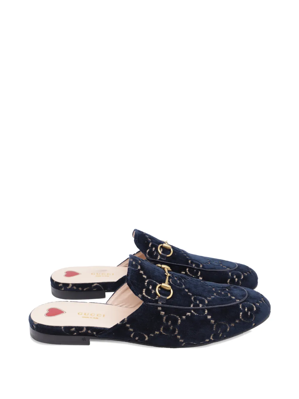 Gucci Pre-Owned Horsebit velvet mules - Blu