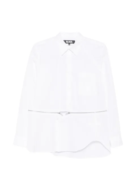 Black Comme Des Garçons zip-detail asymmetric shirt