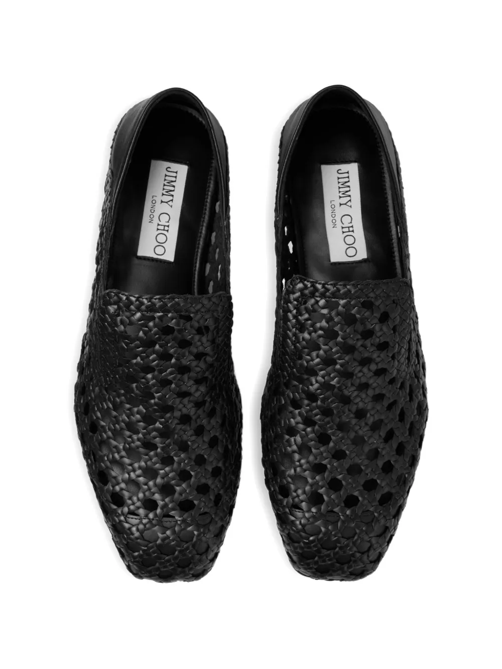 Jimmy Choo Eliot geweven loafers Zwart