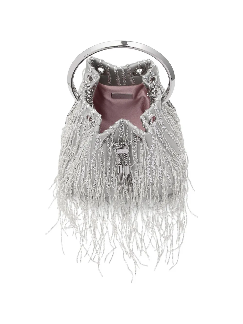 Jimmy Choo Bon bucket-tas met franje Zilver