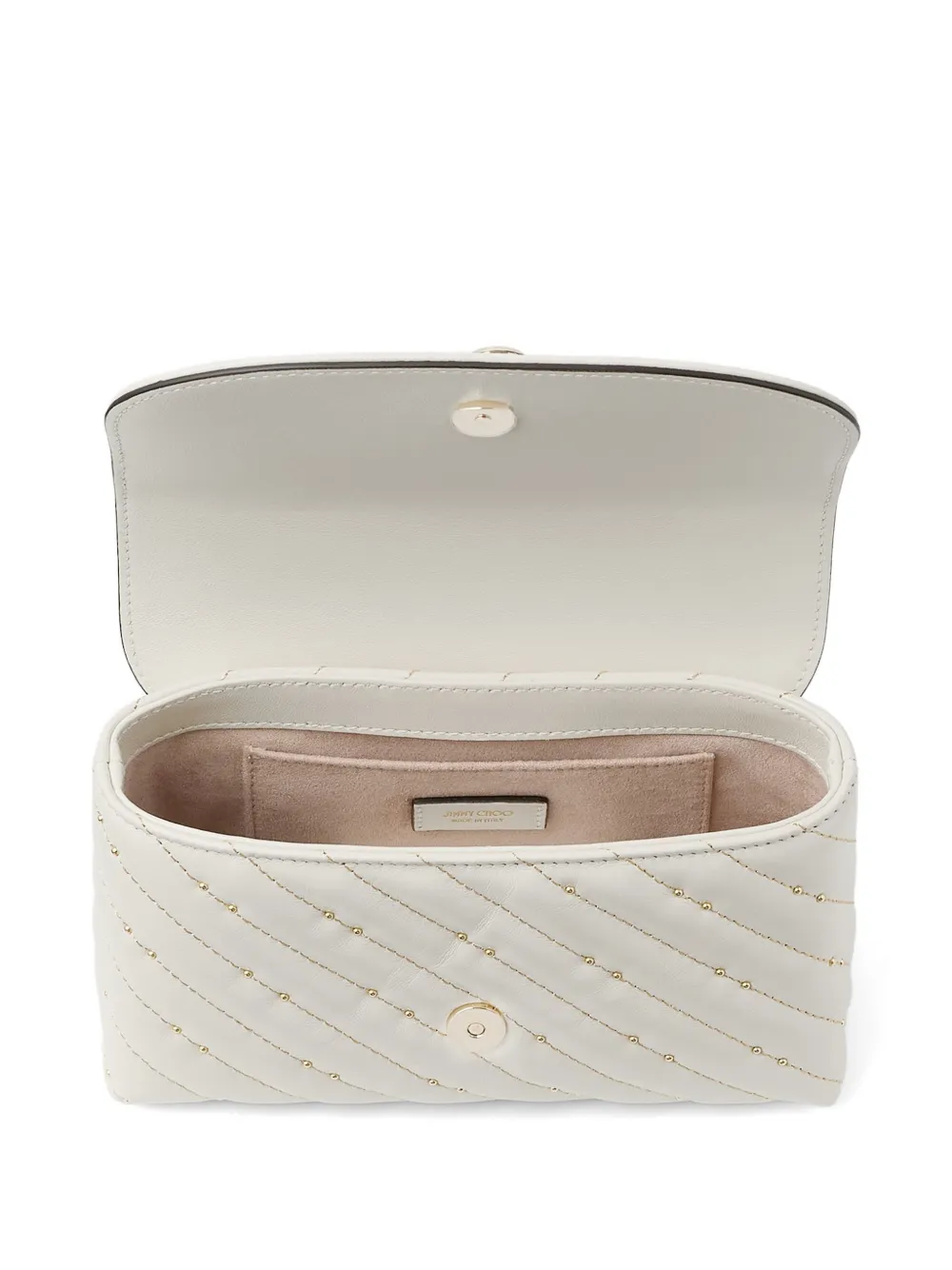 Jimmy Choo Curve kleine gewatteerde leren crossbodytas Wit