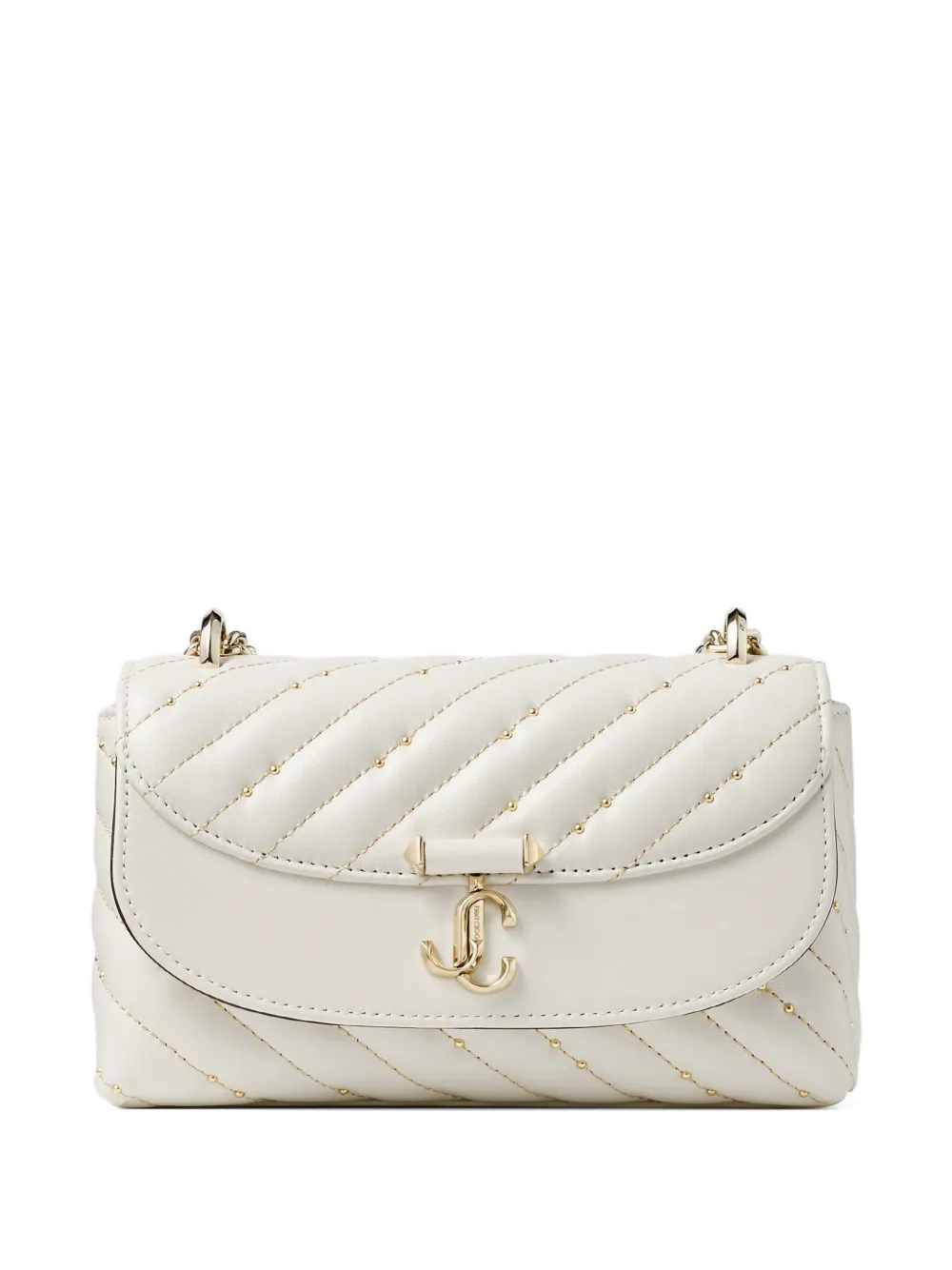 Jimmy Choo small Curve quilted-leather crossbody bag - Bianco