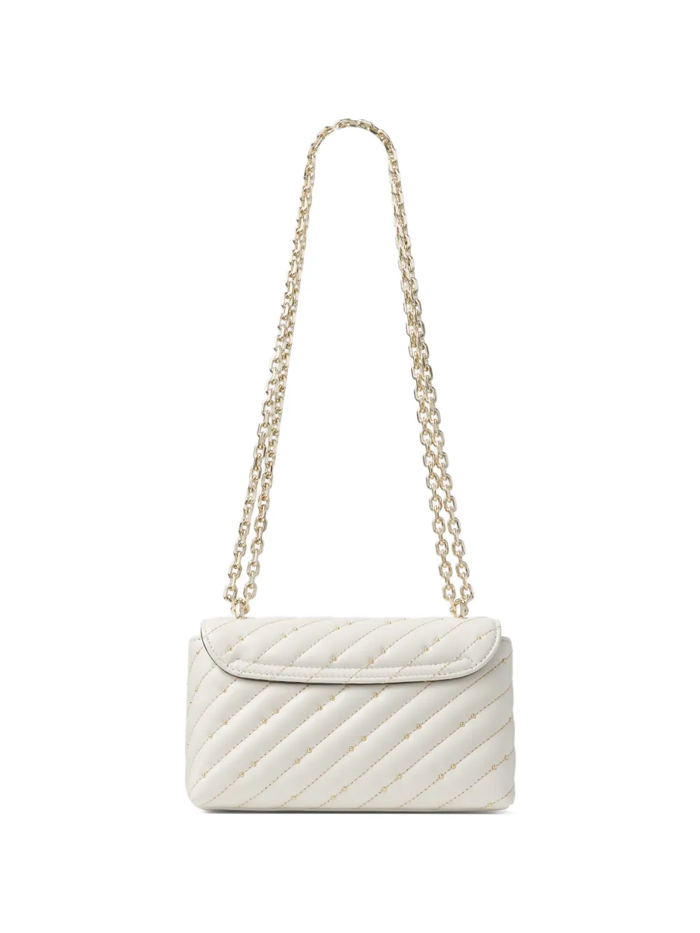 Jimmy Choo Curve kleine gewatteerde leren crossbodytas Wit