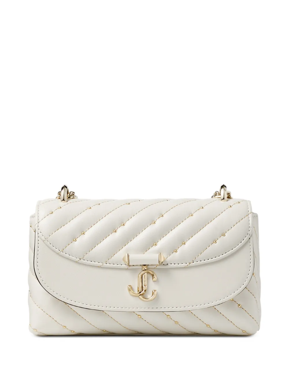 Jimmy Choo small Curve quilted-leather crossbody bag - Bianco