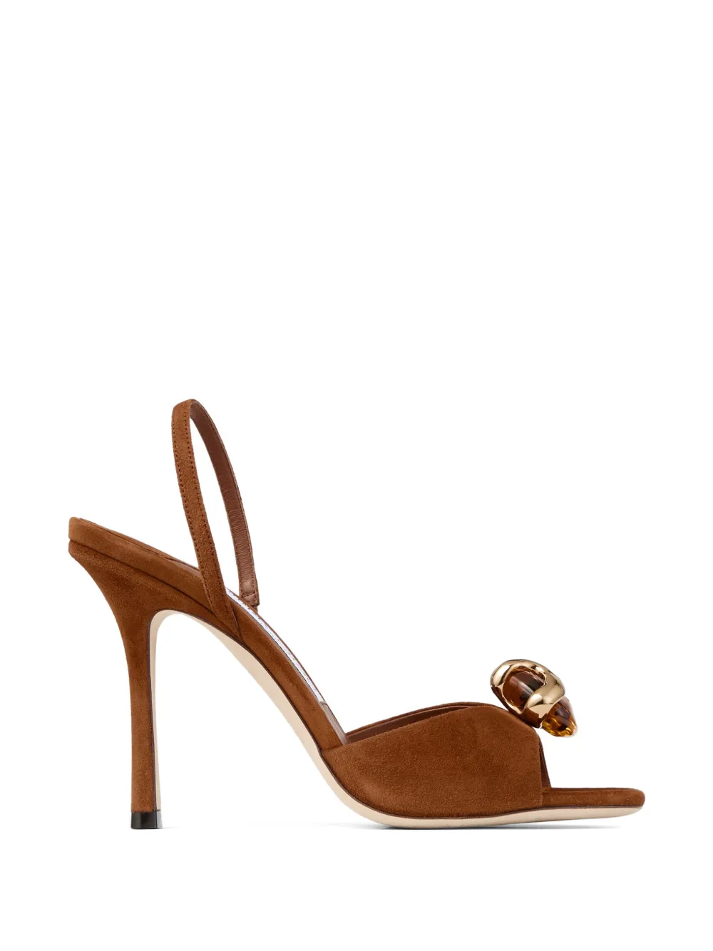 Jimmy Choo Emani 100 resin-embellished sandals - Brown