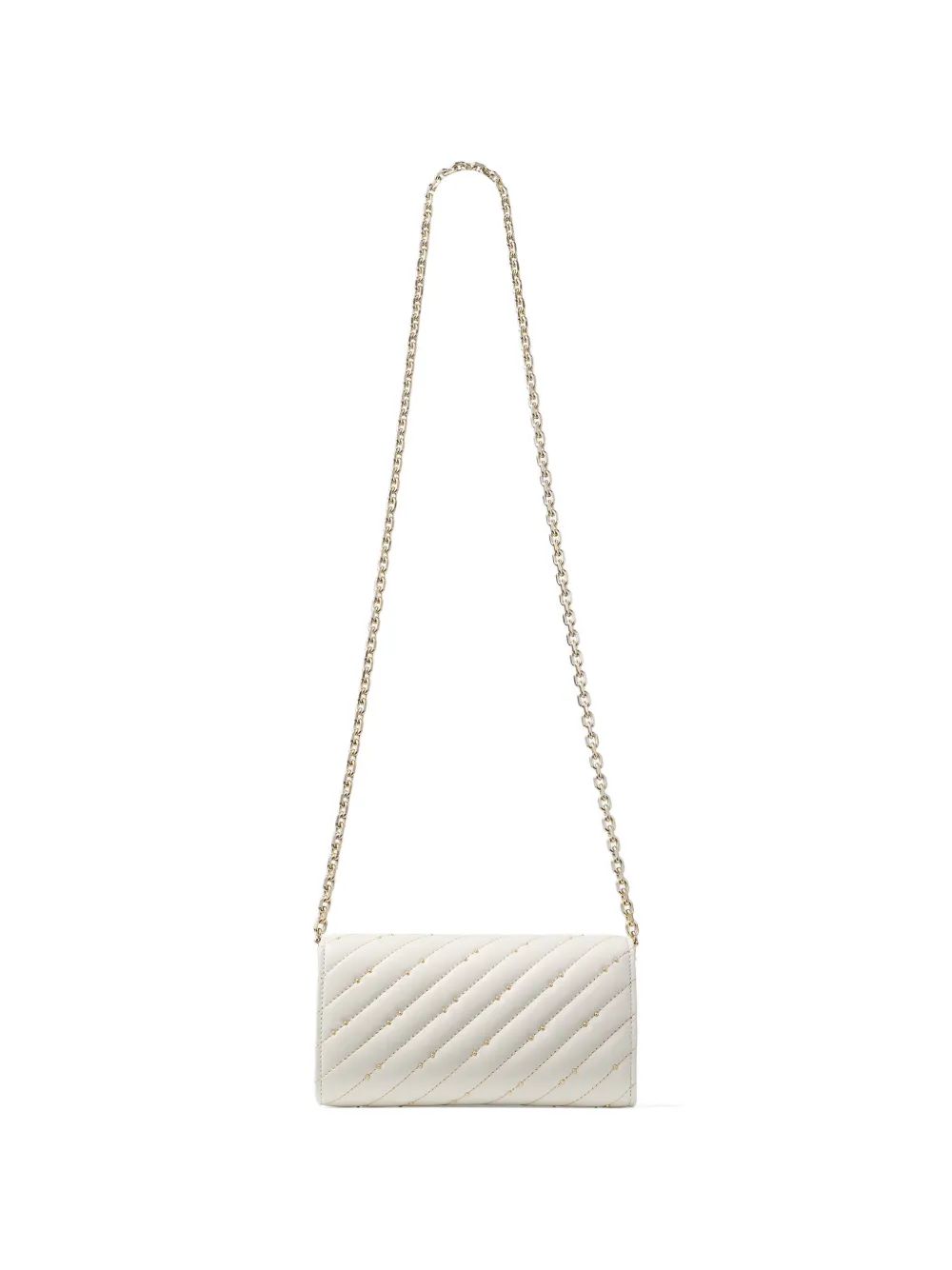 Jimmy Choo Curve portemonnee met ketting Beige