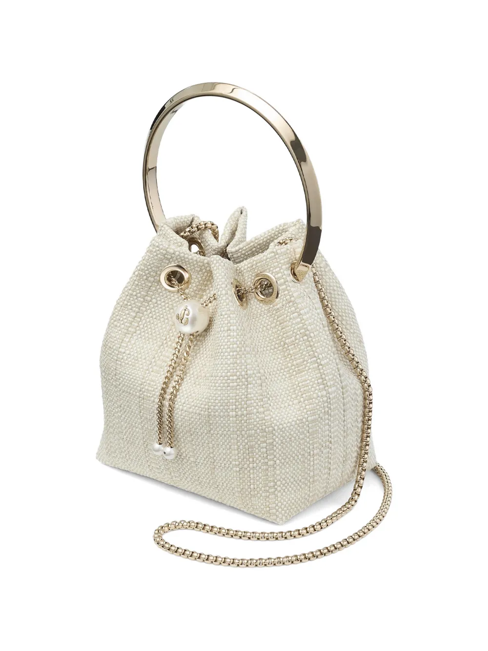 Jimmy Choo Bon Bon Bucket Bag in Neutrals, view 3