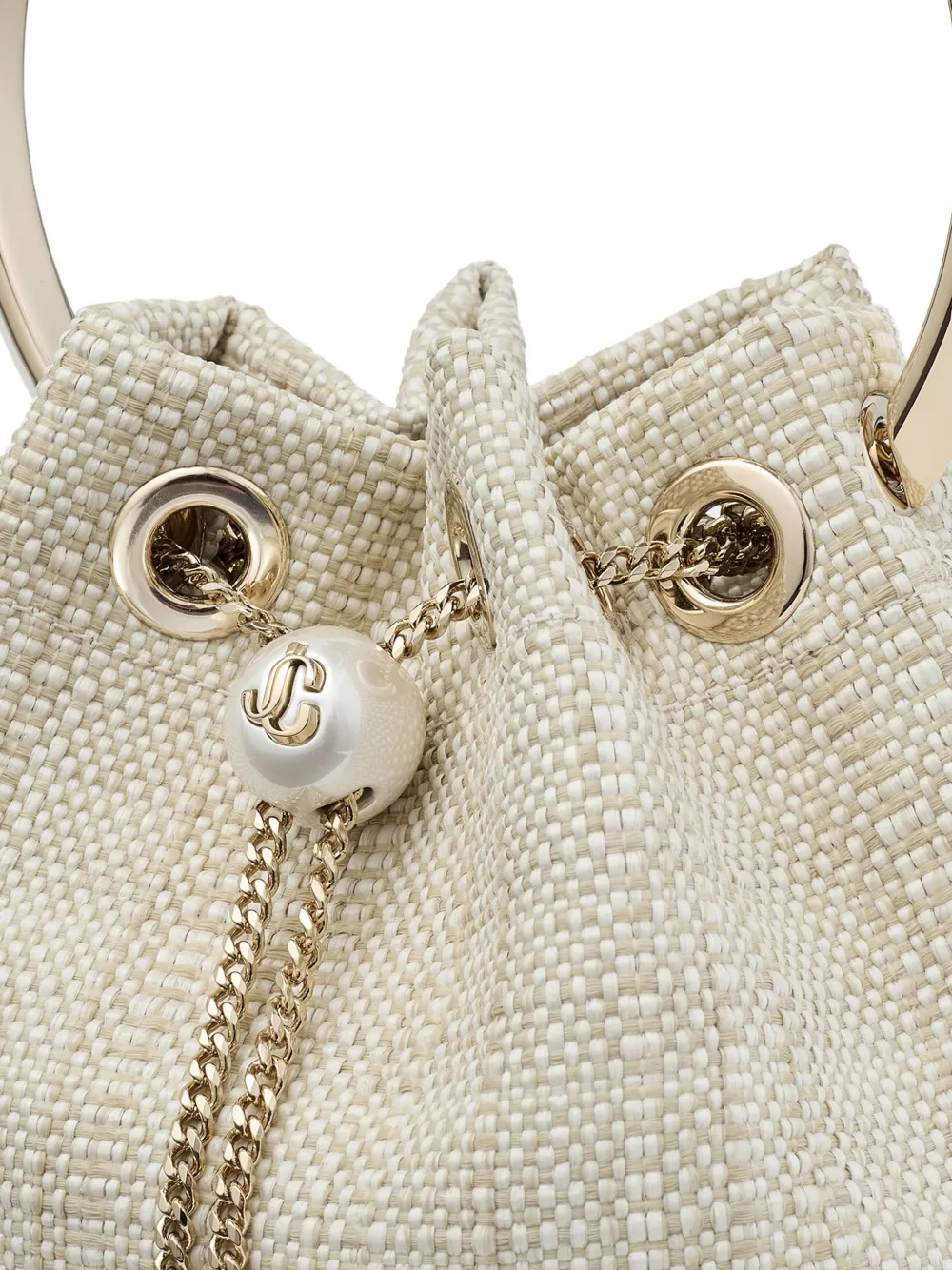 Jimmy Choo Bon Bon Bucket Bag in Neutrals, view 5