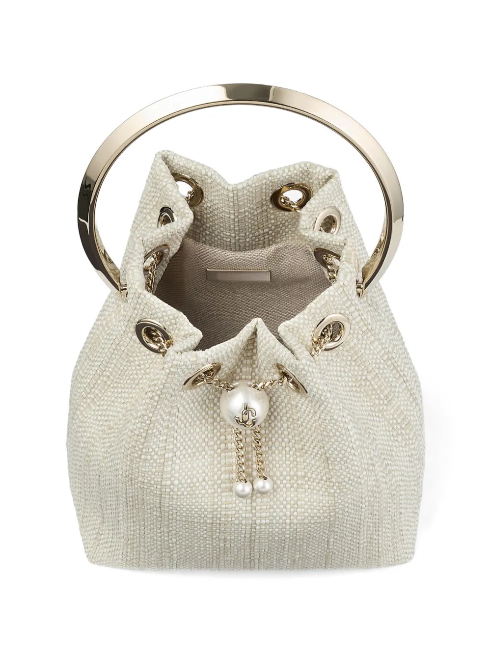Jimmy Choo Bon Bon Bucket Bag in Neutrals, view 4