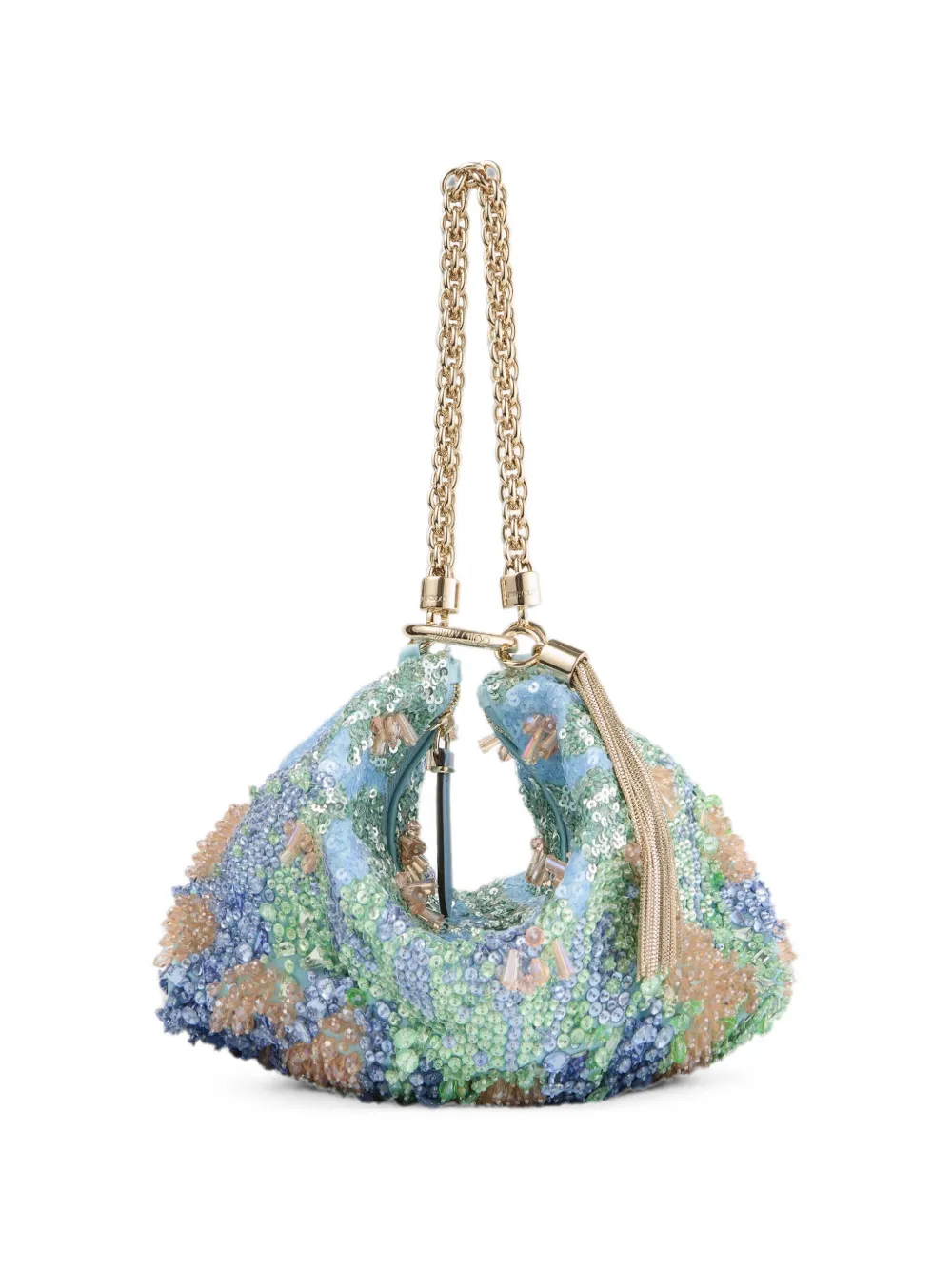 Jimmy Choo Callie crystal-embellished clutch bag - Blue