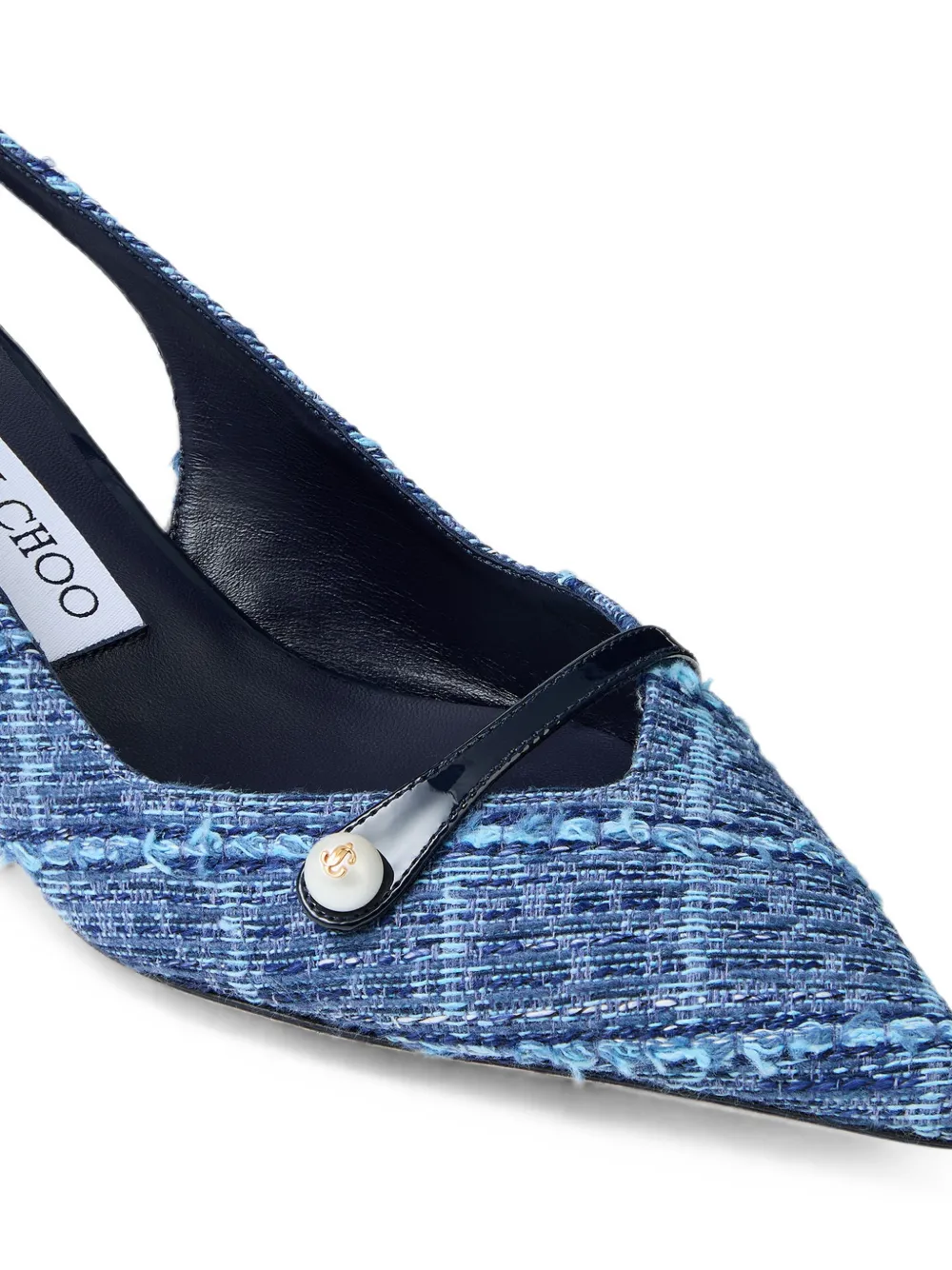 Jimmy Choo Amita tweed pumps verfraaid met parels Blauw