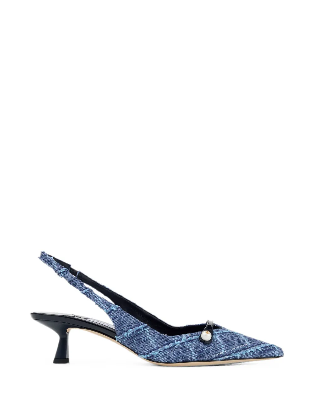 Jimmy Choo Amita pearl-embellished tweed pumps - Blue