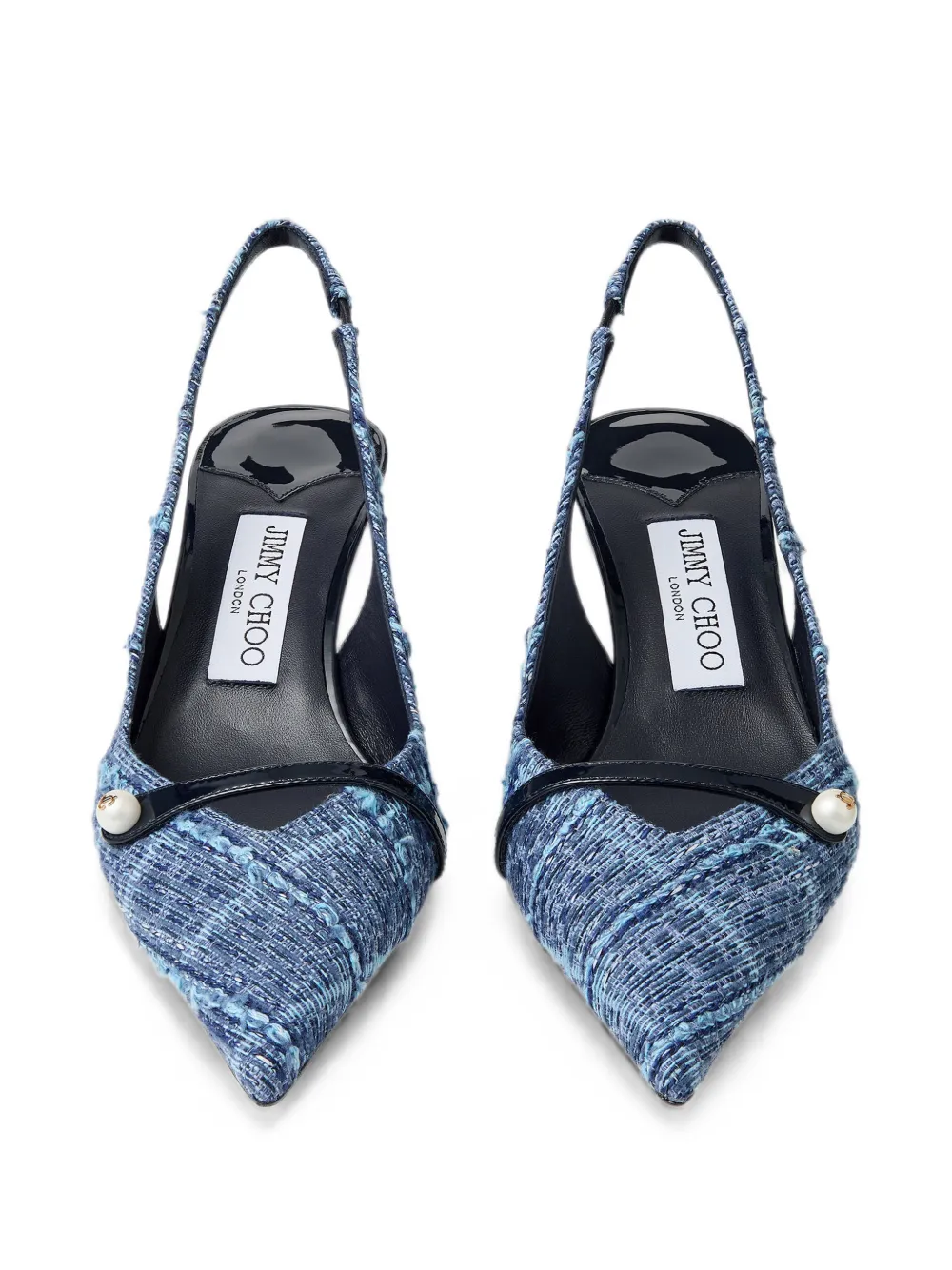 Jimmy Choo Amita tweed pumps verfraaid met parels Blauw