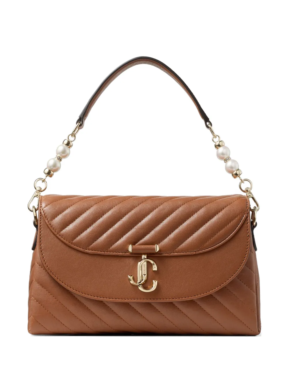 Jimmy Choo Curve quilted shoulder bag - Brown