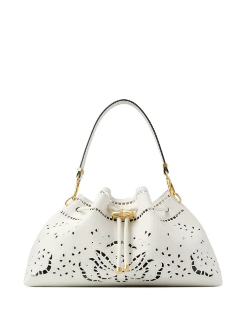 Jimmy Choo Cinch broderie-anglaise leather shoulder bag