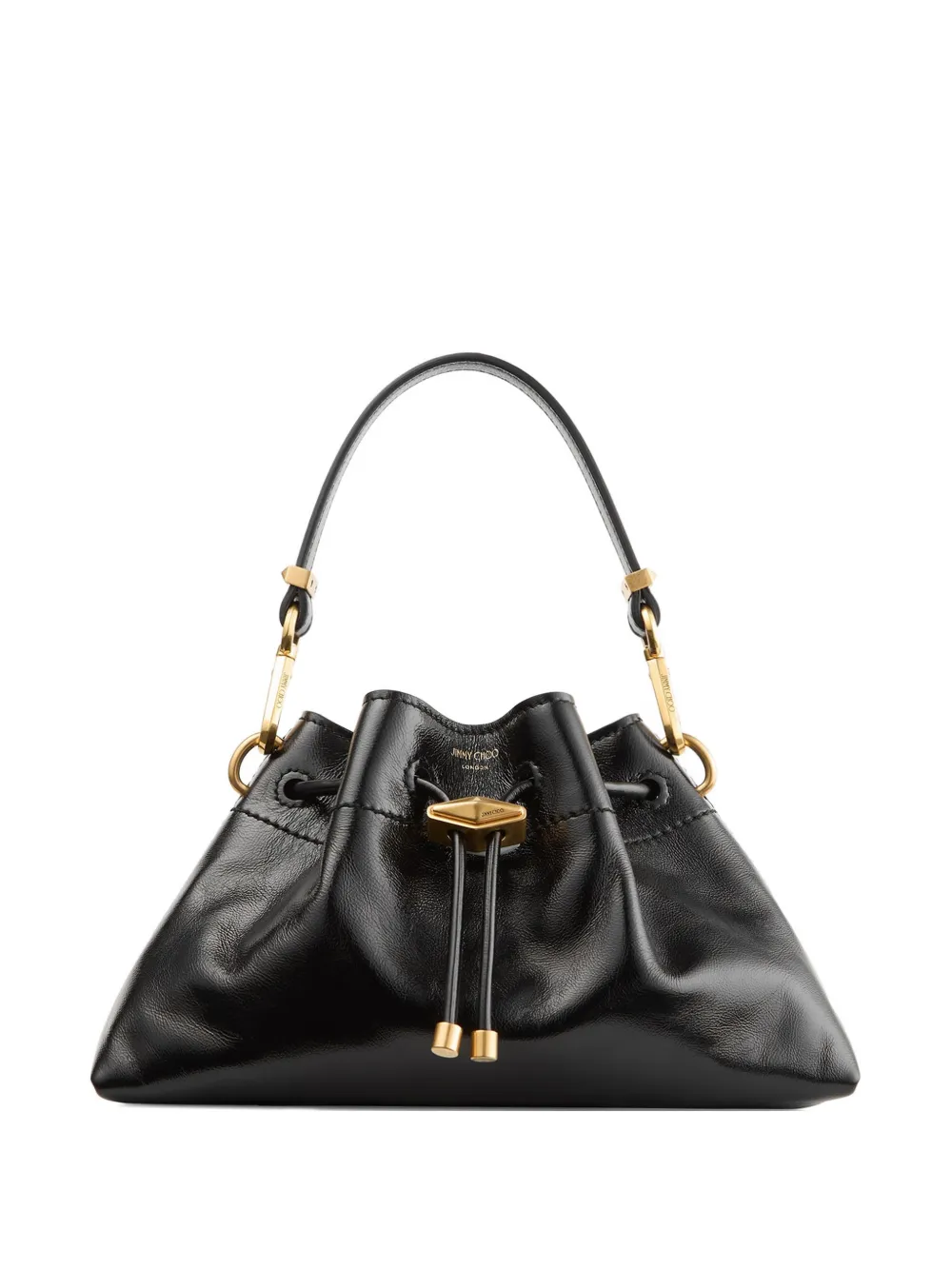 Jimmy Choo Borsa a spalla Cinch piccola con coulisse - Nero