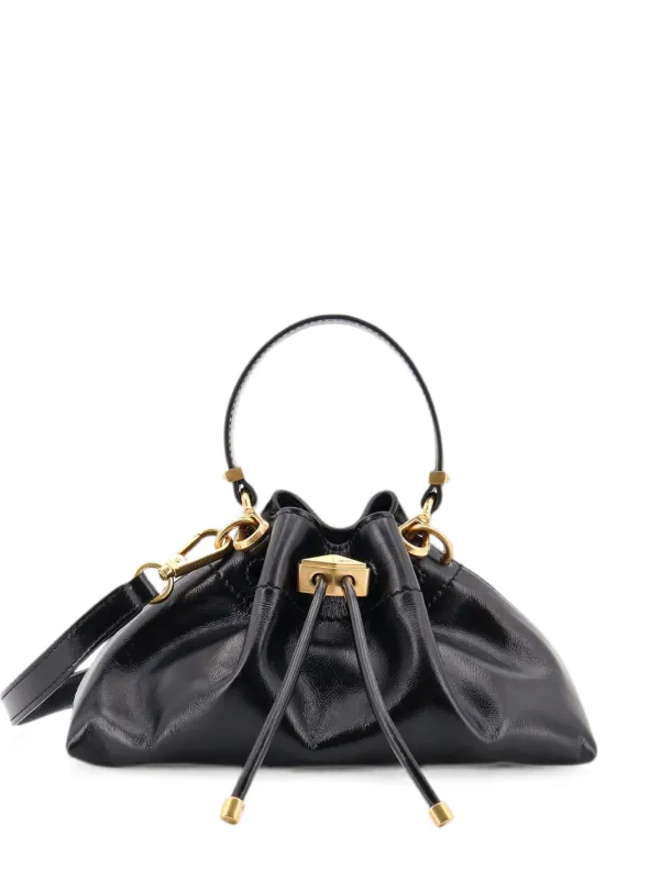 JIMMY CHOO ブラックレザーショルダーバッグ Jimmy Choo Cinch レザーショルダーバッグ S | ブラック | FARFETCH JP