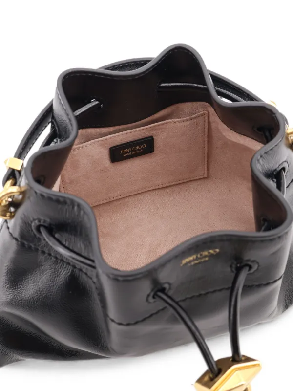 Jimmy Choo drawstring-fastening Patent Bucket Bag | Black | FARFETCH