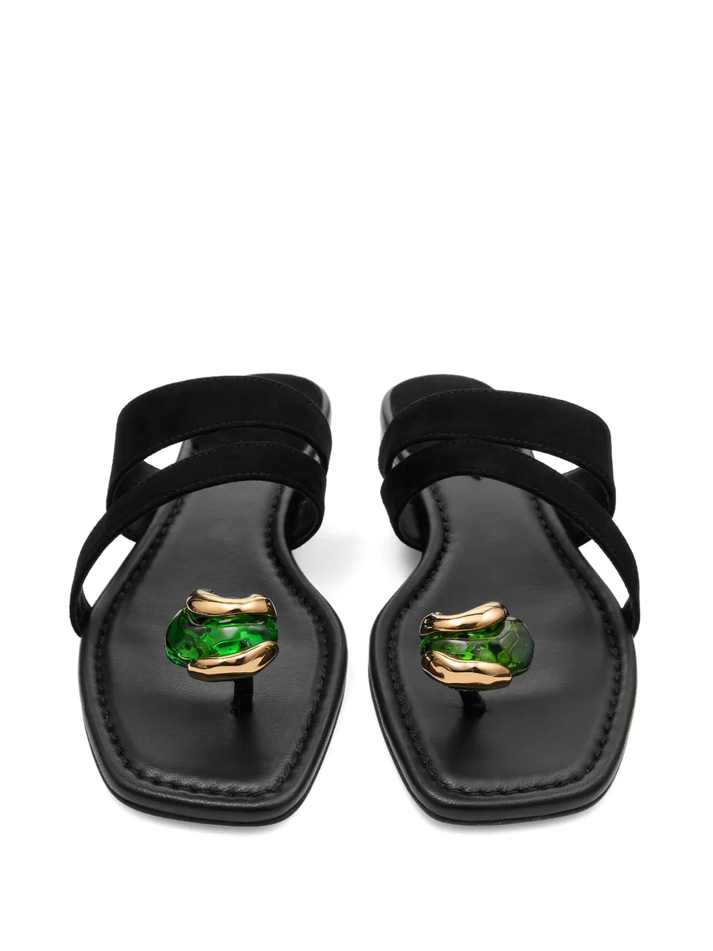 Jimmy Choo Emeri Stone Flat sandals Zwart