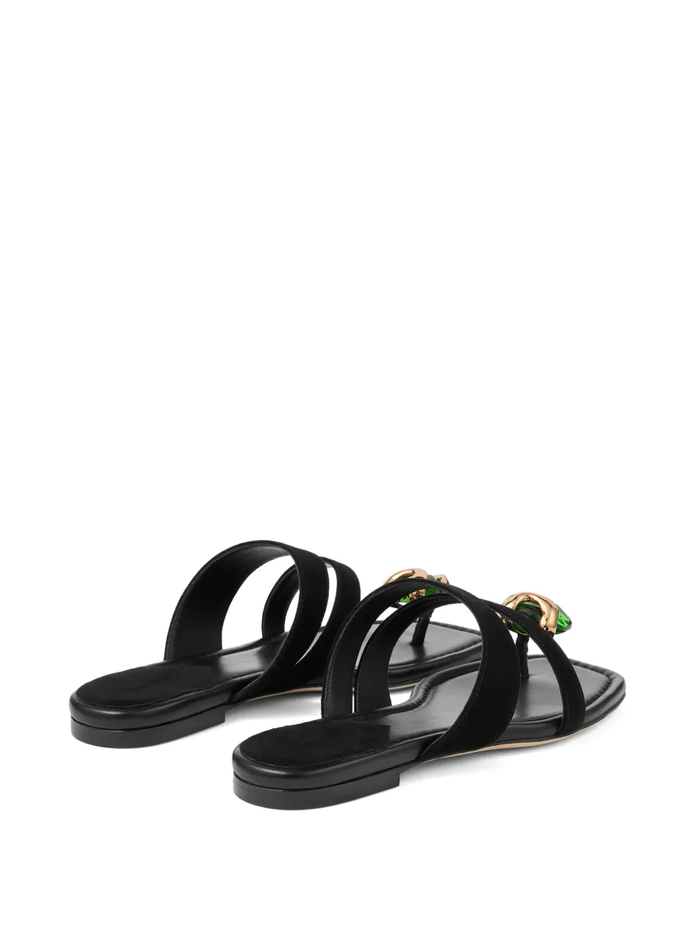 Jimmy Choo Emeri Stone Flat sandals Zwart