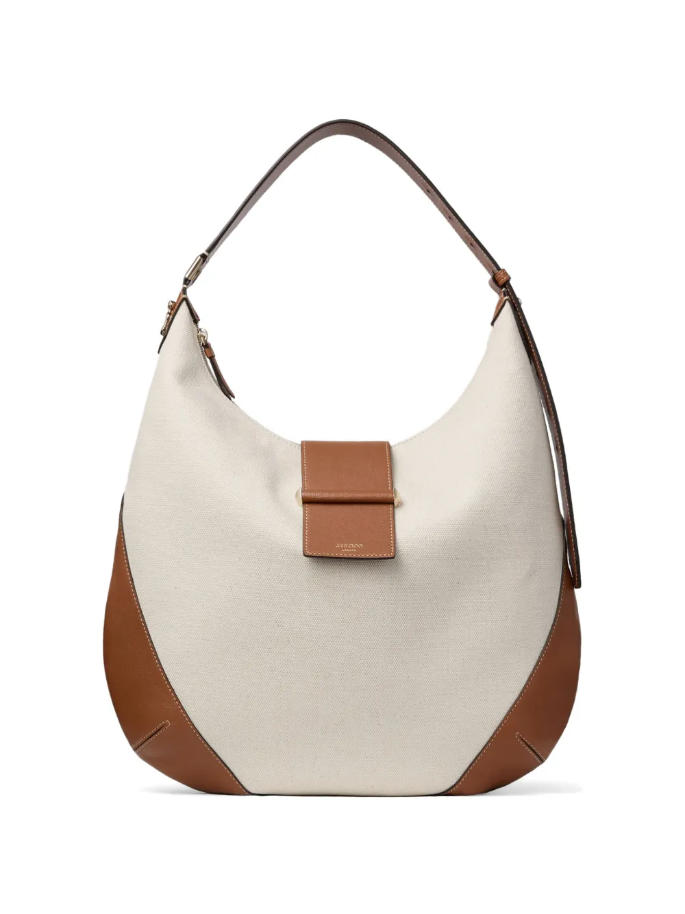 Jimmy Choo medium Bar Hobo leather-trim shoulder bag - Toni neutri