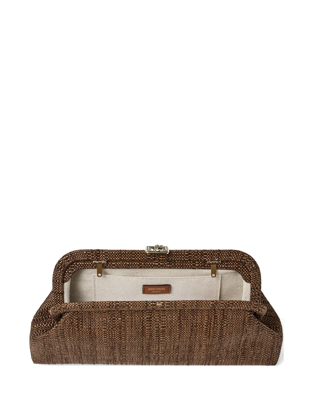 Jimmy Choo Skylar logo-plaque clutch bag - Marrone
