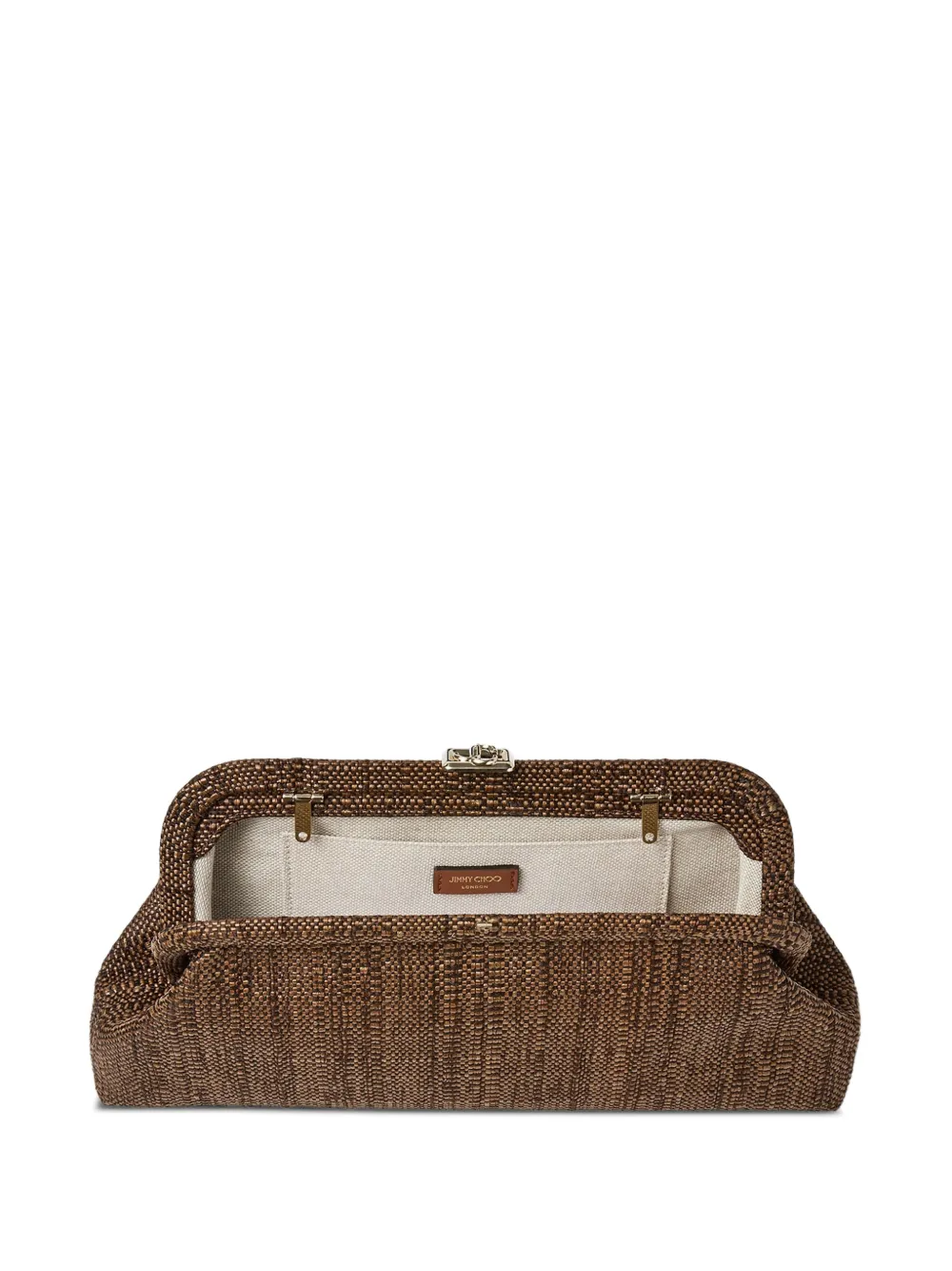 Jimmy Choo Skylar logo-plaque clutch bag - Marrone