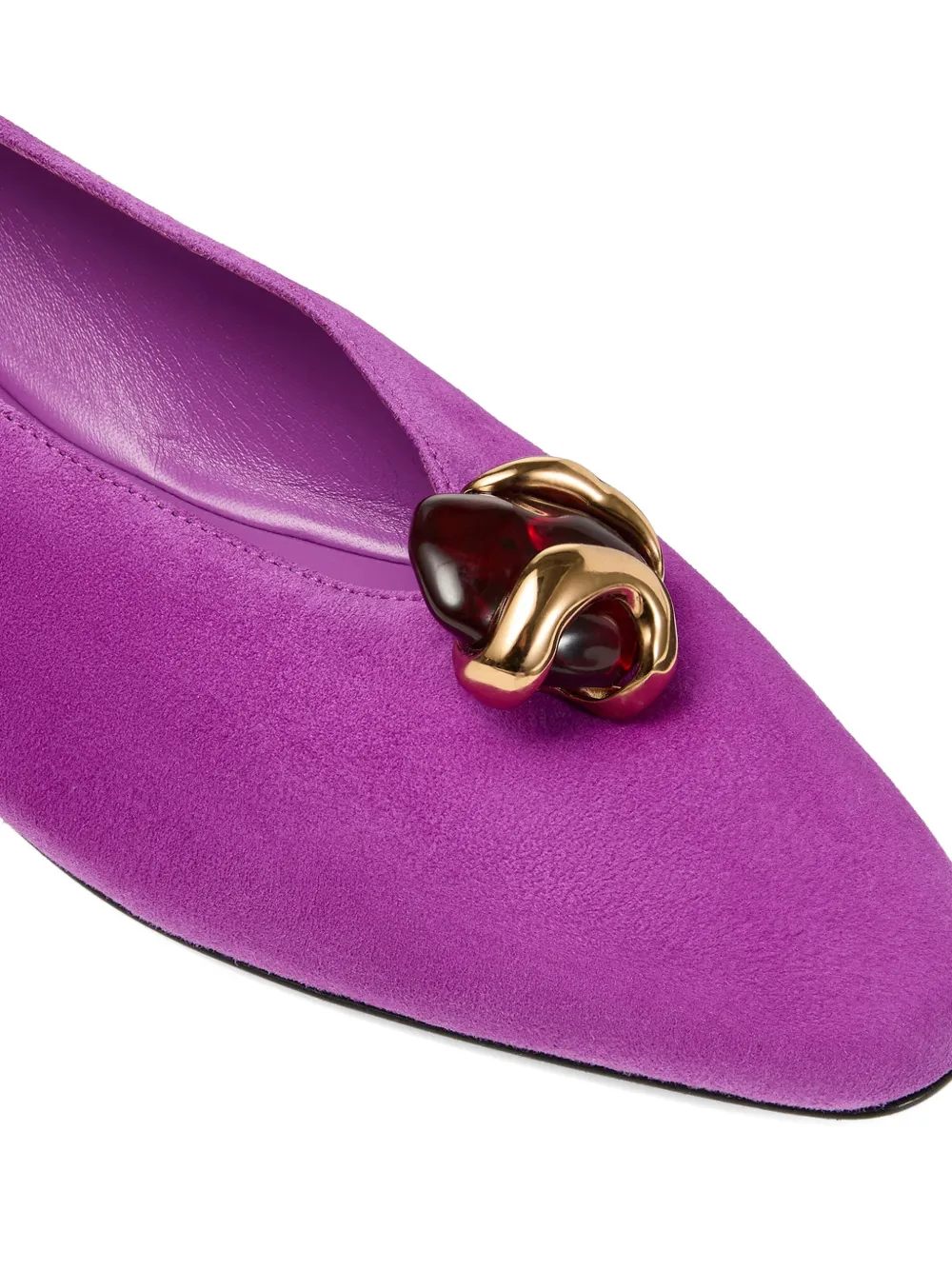 Jimmy Choo Margot verfraaide ballerina's Paars