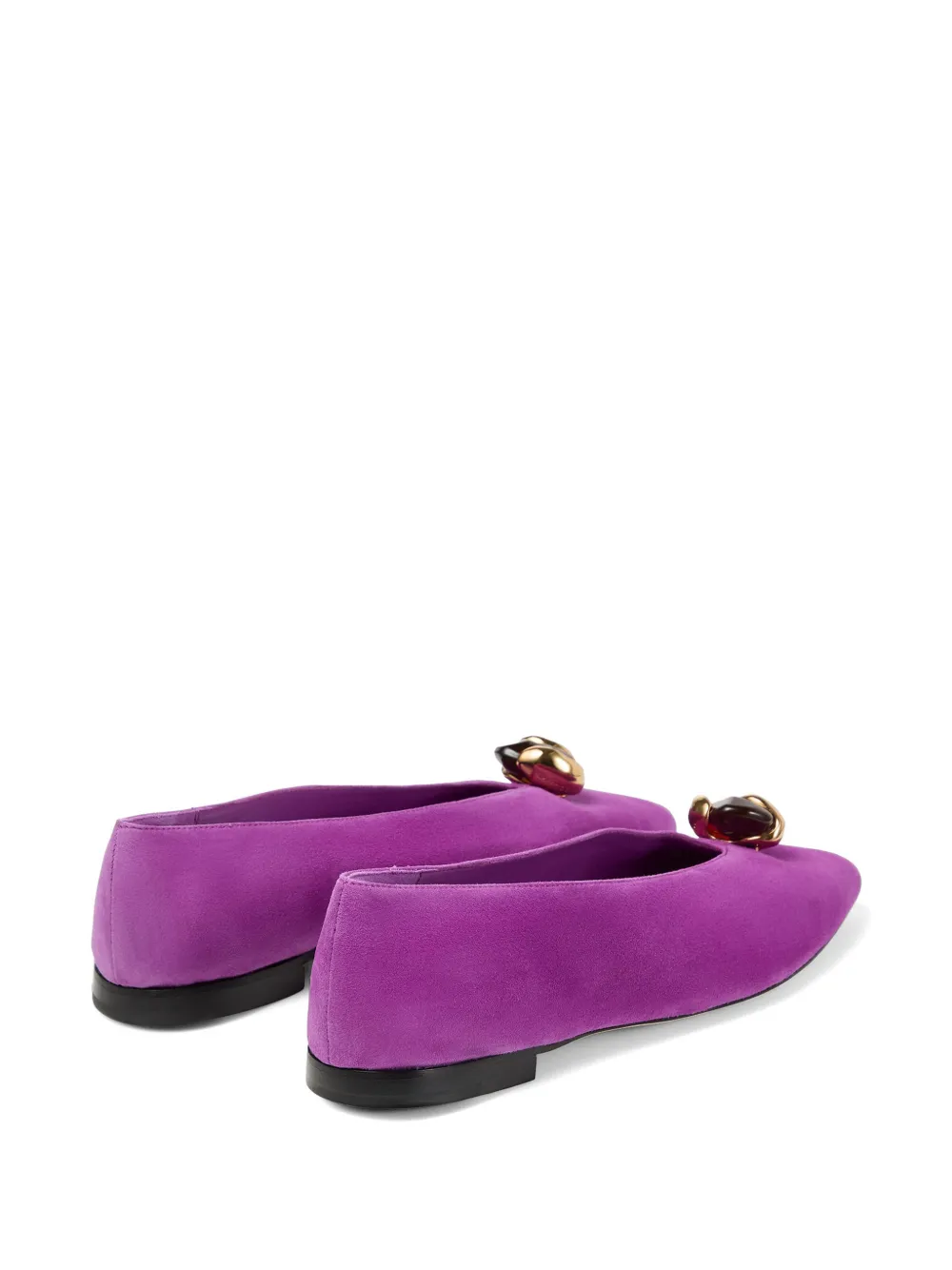 Jimmy Choo Margot verfraaide ballerina's Paars