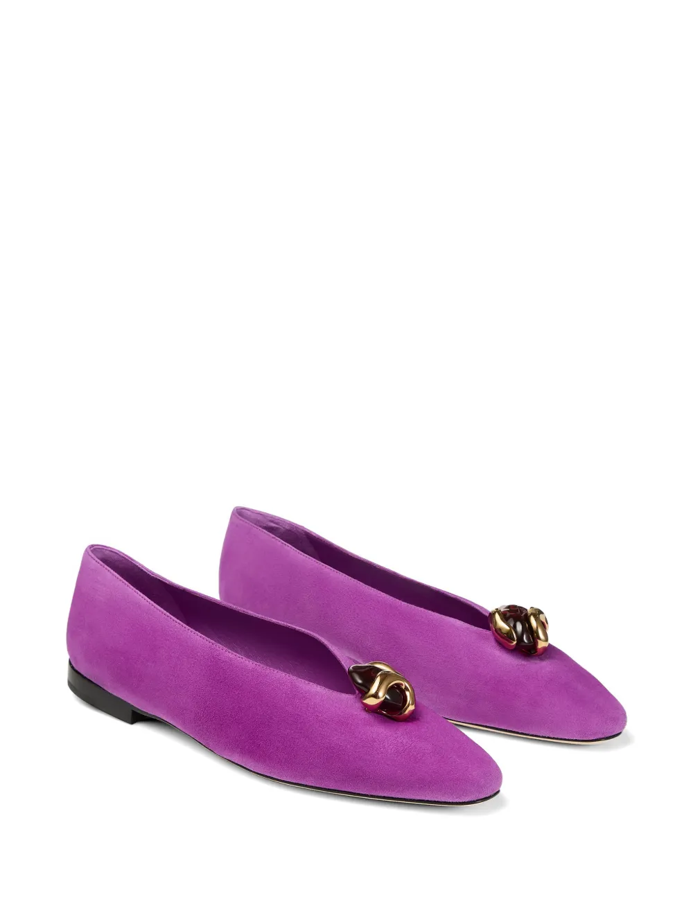 Jimmy Choo Margot verfraaide ballerina's Paars