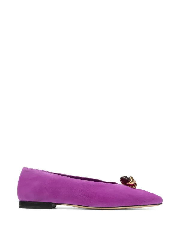 Jimmy Choo Margot Violet Orchid Suede Flats in Purple