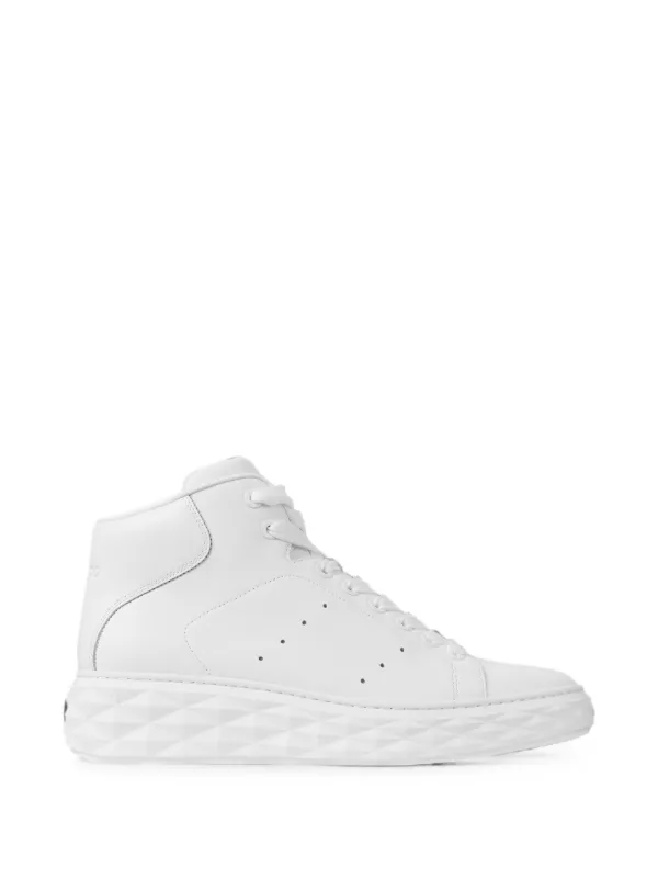 Jimmy Choo Diamond Maxi Hi Sneakers in White